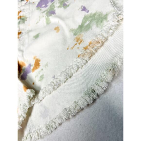 WILD FABLE 14W plus white cut off paint splash flat button front shorts NWT b133 - Picture 5 of 10